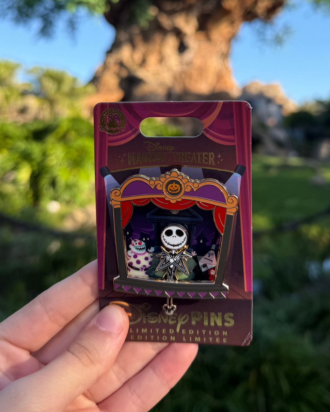 Disney Magical Theater Jack Skellington pin in hand
