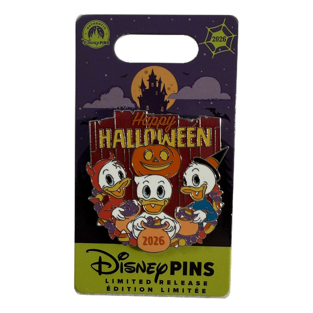 Happy Halloween (2026) — Huey, Dewey & Louie on backing card — The Pin Wall product photo