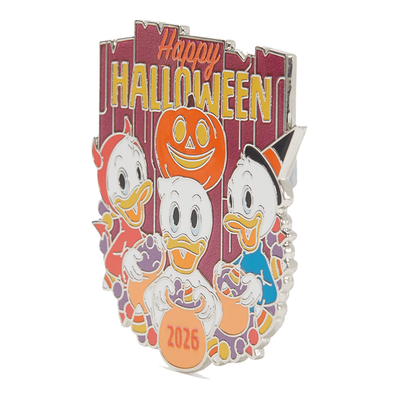 Huey, Dewey and Louie Happy Halloween 2026 pin — official Disney Store product photo