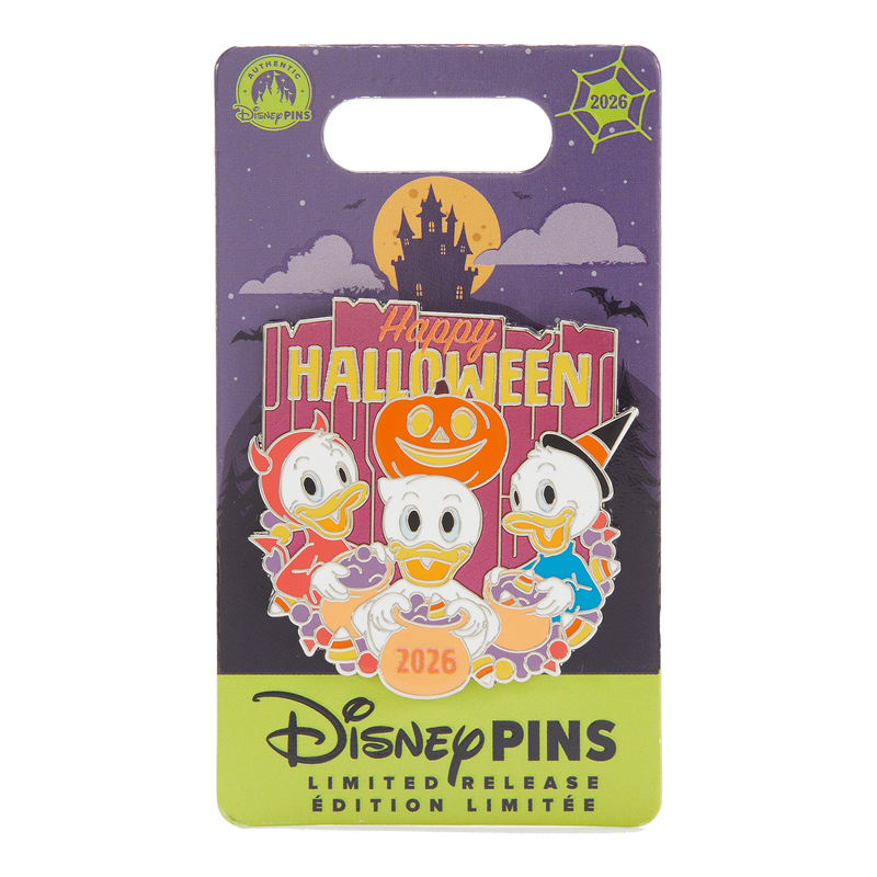 Huey, Dewey and Louie Happy Halloween 2026 pin — official Disney Store product photo