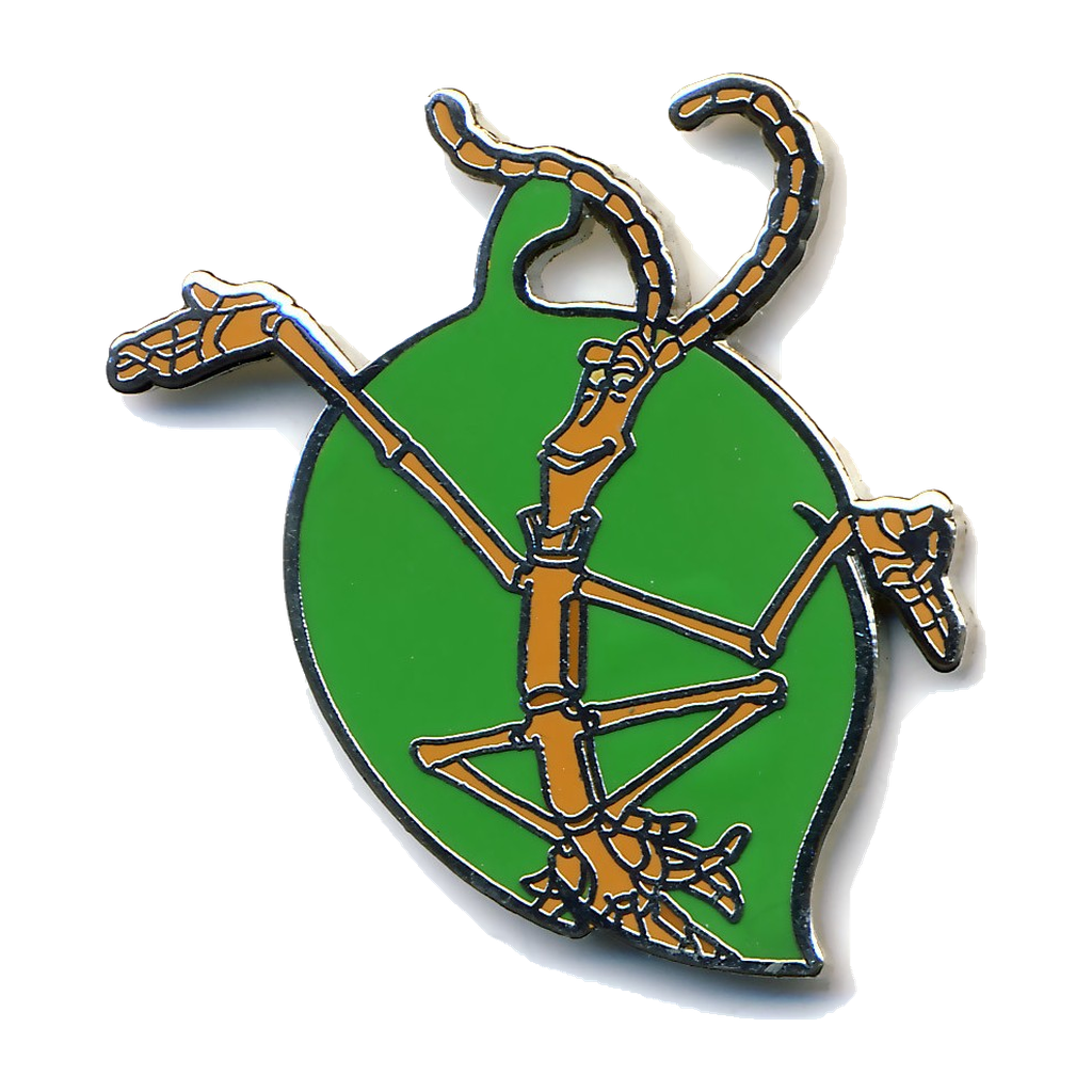 Slim on Green Leaf — A Bug’s Life — loose single pin; reference photo from PIN & POP